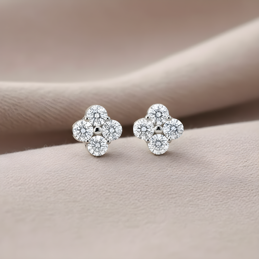 Elegant Moissanite Clover Earrings